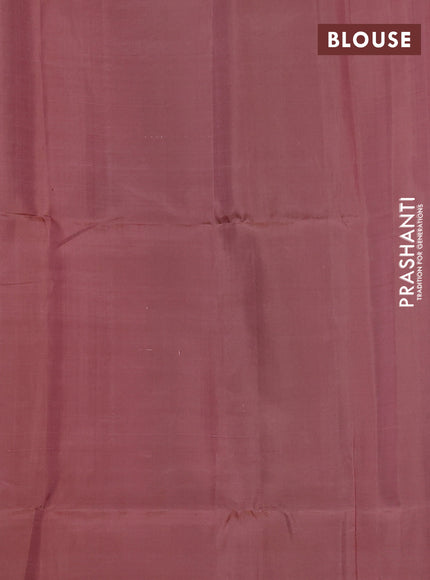 Pure soft silk saree pastel peach with allover thread & zari woven brocade weaves and woven border