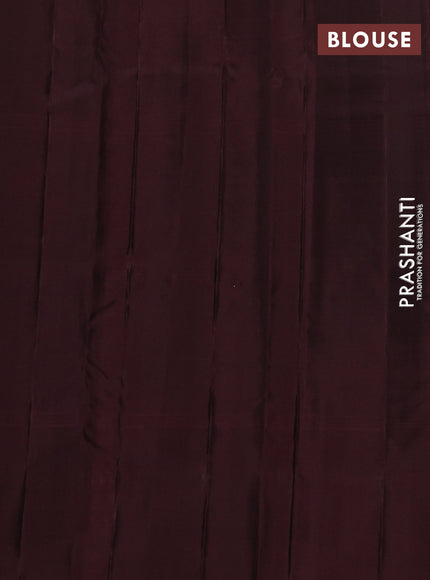 Pure soft silk saree orange and maroon with allover checked pattern and zari woven butta border