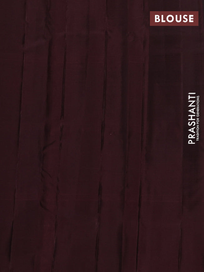 Pure soft silk saree orange and maroon with allover checked pattern and zari woven butta border