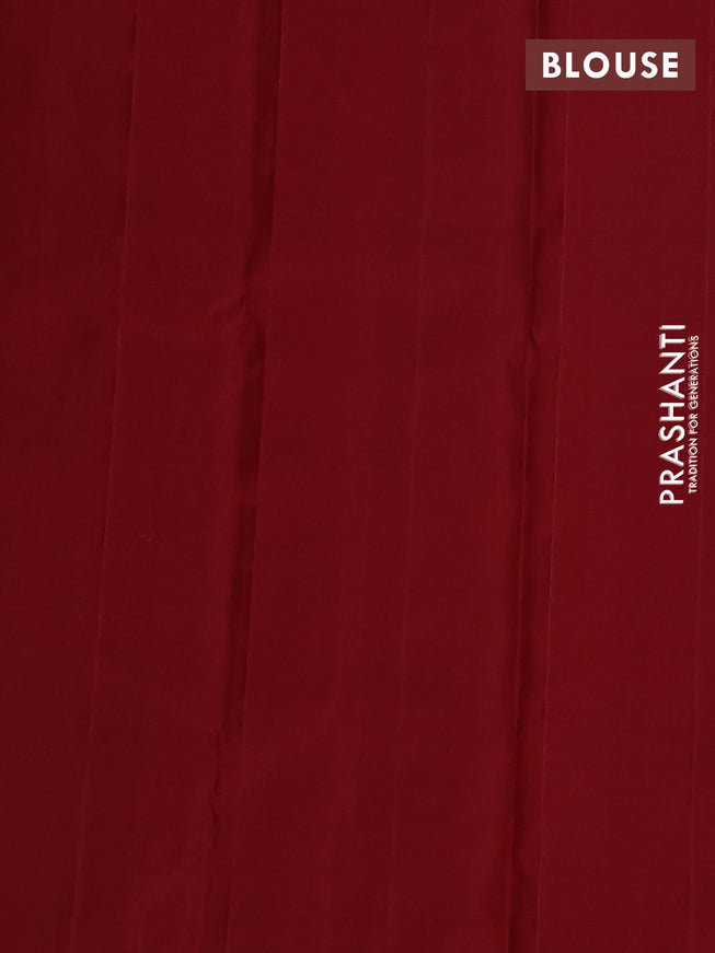 Pure soft silk saree pale orange and maroon with allover checked pattern and zari woven butta border