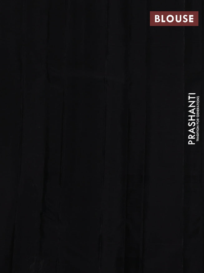 Pure soft silk saree pastel green and black with allover checked pattern and zari woven butta border