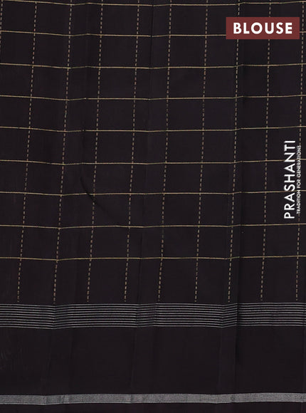 Pure soft silk saree orange off white and deep wine shade with allover zari checked pattern and rettapet zari woven border