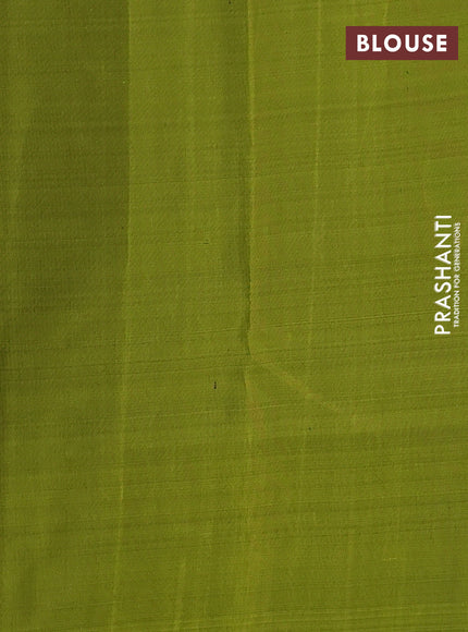 Pure soft silk saree wine shade and light green with allover zari woven strip pattern and long silver zari woven border
