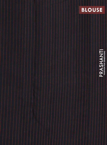 Pure soft silk saree black and orange with allover thread woven brocade weaves and temple design simple border