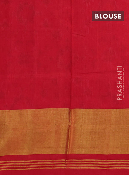 Rajkot patola silk saree pink and red with allover ikat weaves and ikat woven zari border