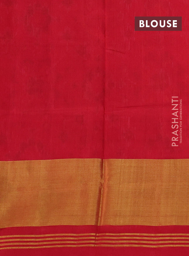 Rajkot patola silk saree pink and red with allover ikat weaves and ikat woven zari border
