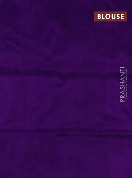 Pochampally silk saree sandal and violet with ikat butta weaves and ikat woven border