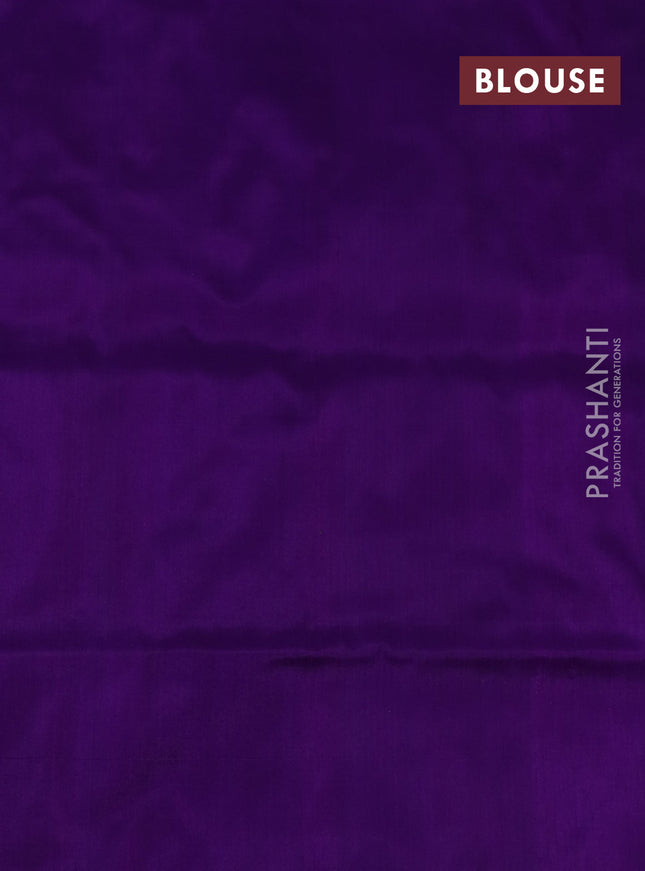 Pochampally silk saree sandal and violet with ikat butta weaves and ikat woven border