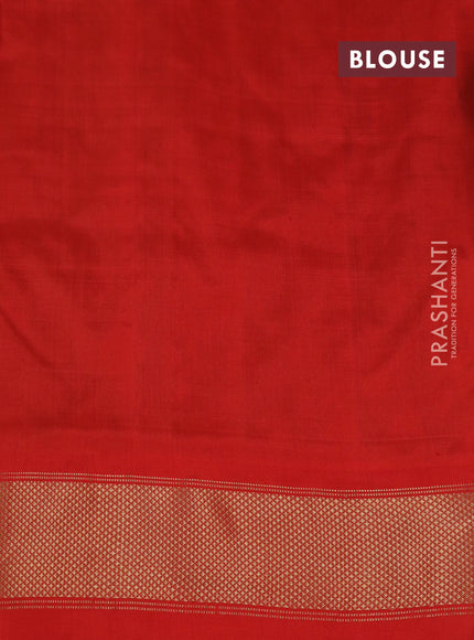 Pochampally silk saree cs blue and orange with allover ikat weaves and zari woven border
