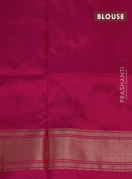 Pochampally silk saree orange and pink with allover ikat weaves and zari woven border