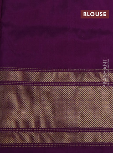 Pochampally silk saree cs blue and purple with allover ikat weaves and long zari woven border