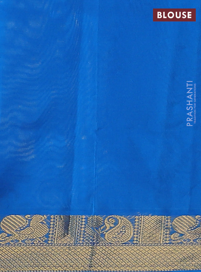 Silk Cotton saree lime yellow and cs blue with plain body and zari woven border