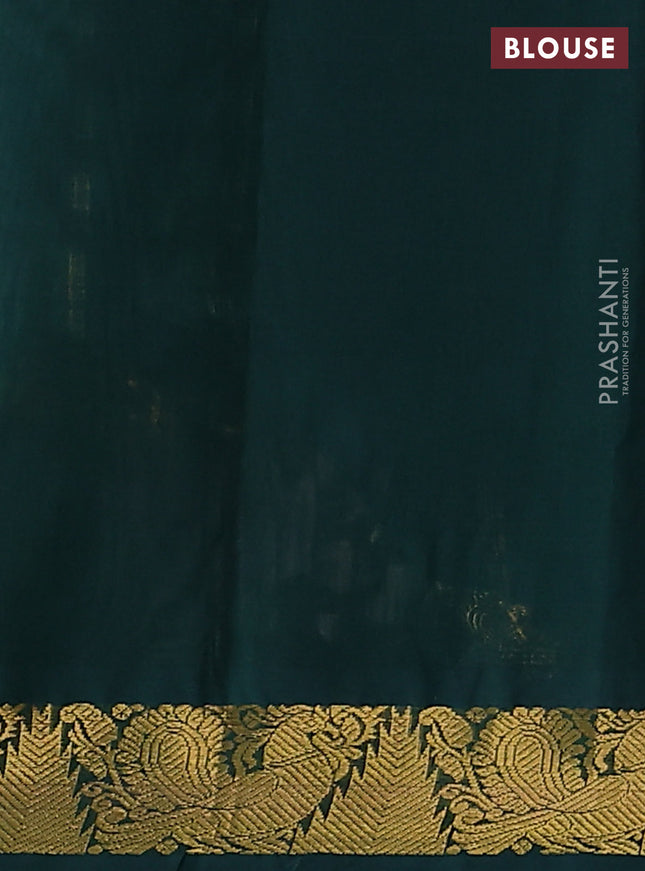 Silk Cotton saree lime green and dark green with plain body and zari woven border