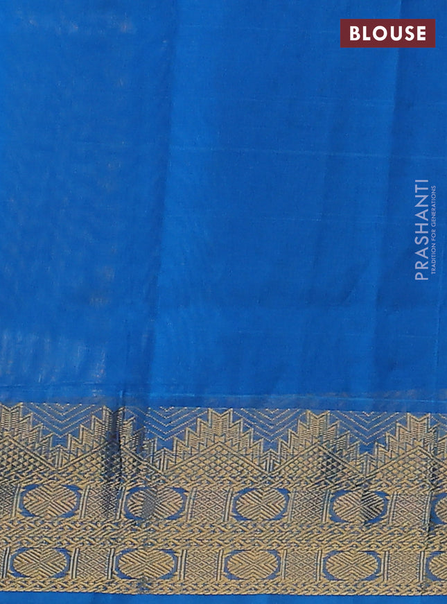 Silk Cotton saree lime yellow and cs blue with plain body and zari woven border