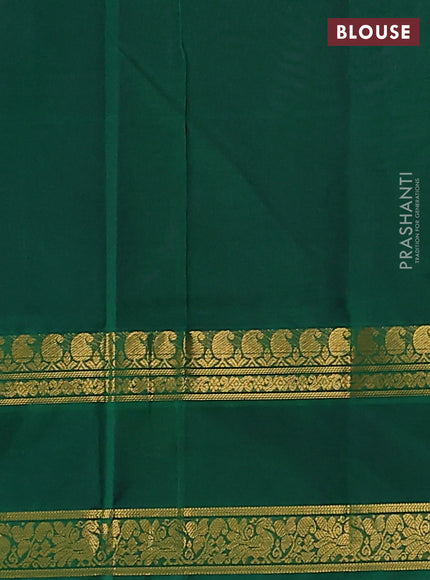Silk Cotton saree purple and green with plain body and rettapet zari woven border
