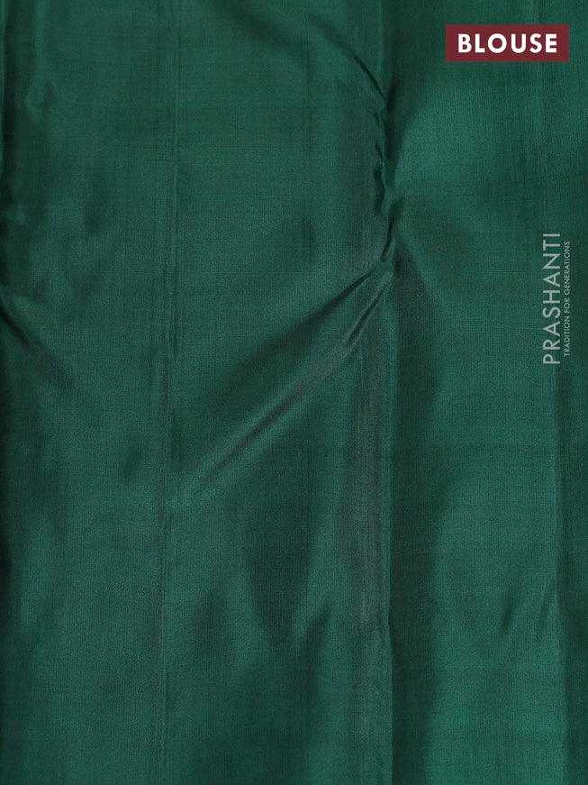 Pure kanchipuram silk saree pink and green with allover zari weaves & buttas in borderless style