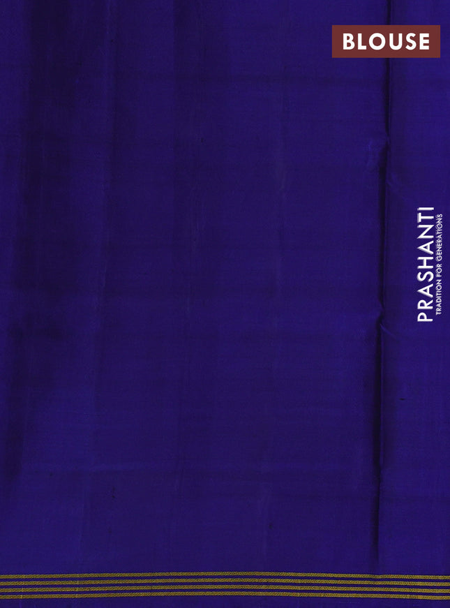 Rajkot patola silk saree blue with allover ikat weaves and ikat woven border