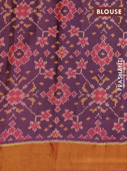 Rajkot patola silk saree mauve pink and pink with allover ikat weaves and zari woven border