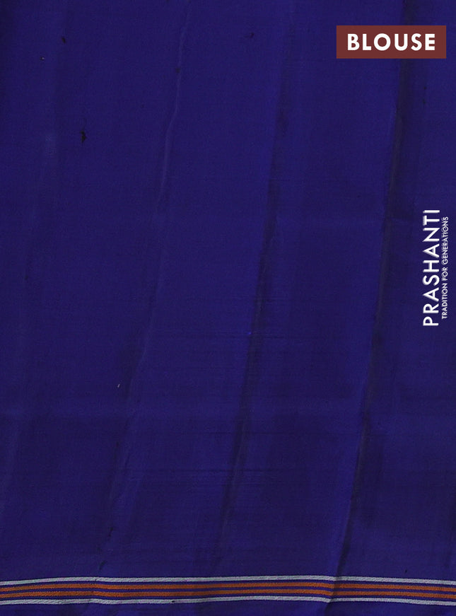 Rajkot patola silk saree blue with allover patola weaves and ikat woven border