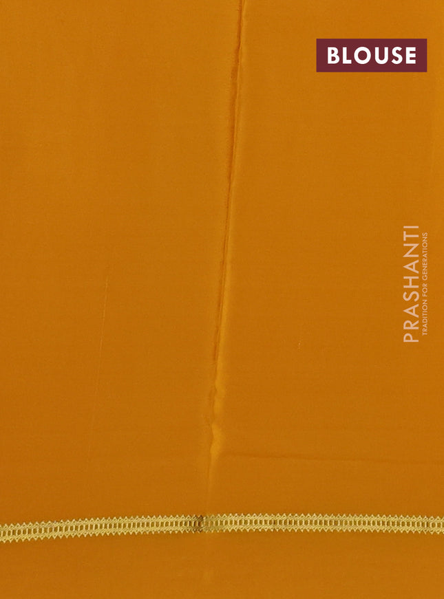 Pure mysore silk saree mustard yellow with plain body and floral embroidery cut work border