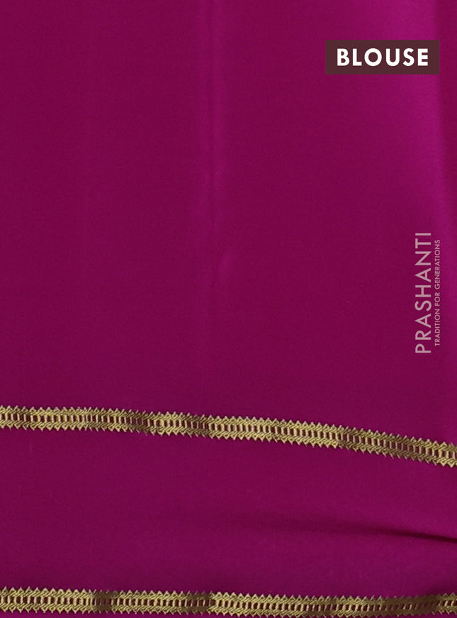 Pure mysore silk saree pink with plain body and floral embroidery cut work border