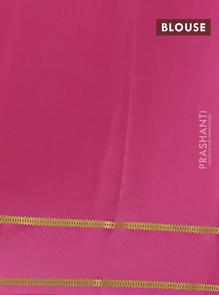 Pure mysore silk saree peach pink with plain body and floral embroidery cut work border