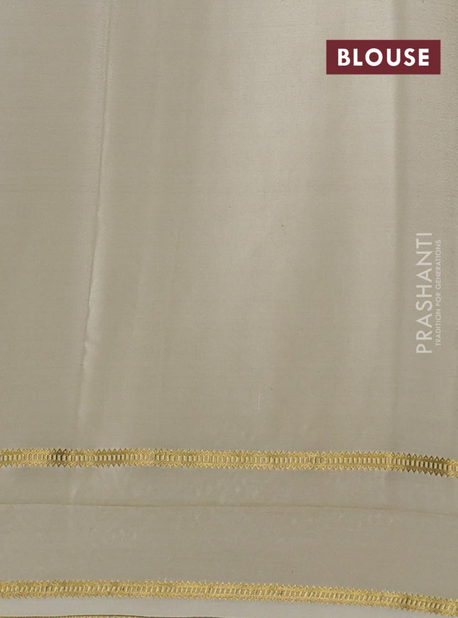 Pure mysore silk saree pastel green shade with plain body and floral embroidery cut work border