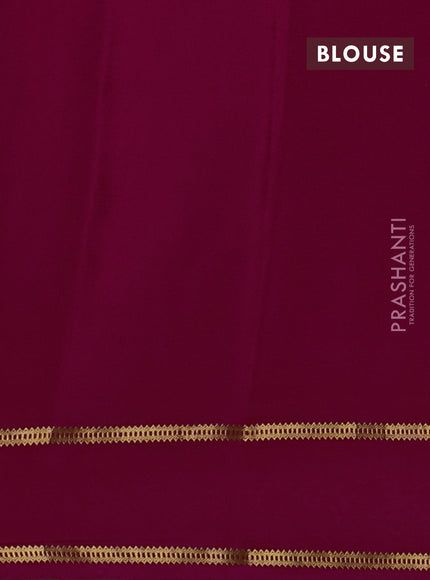 Pure mysore silk saree pink with plain body and floral embroidered zari border