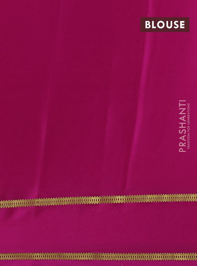 Pure mysore silk saree pink with plain body and embroidered zari border
