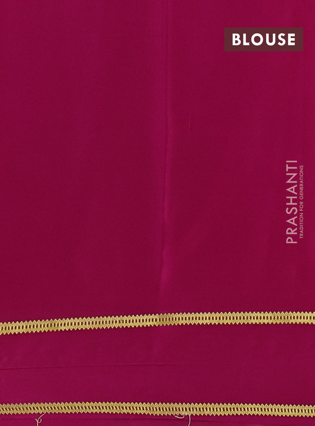 Pure mysore silk saree pink with plain body and embroidered zari border
