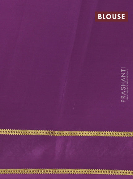 Pure mysore silk saree pastel purple with plain body and embroidered zari border