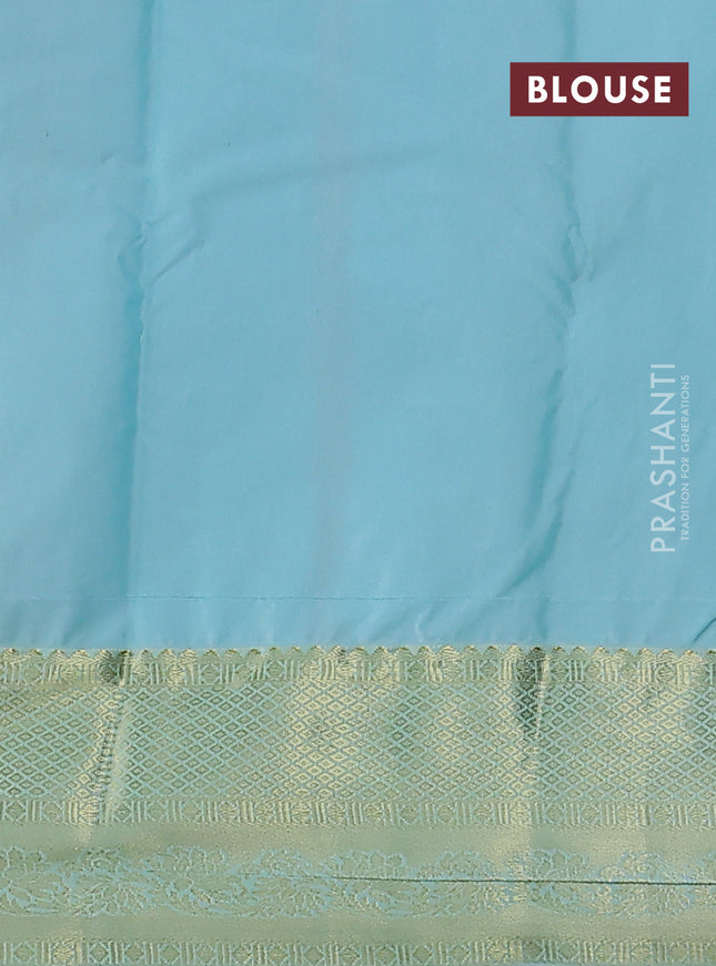 Bangalori silk saree mustard yellow and pastel green with allover zari stripe pattern and zari woven border