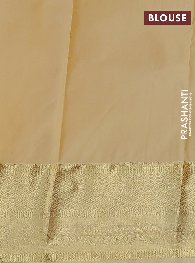 Bangalori silk saree maroon and cream with allover zari stripe pattern and zari woven border
