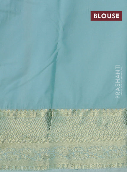 Bangalori silk saree rust shade and pastel green with allover zari stripe pattern and zari woven border