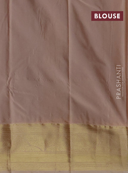 Bangalori silk saree purple and sandal with zari woven buttas and zari woven border