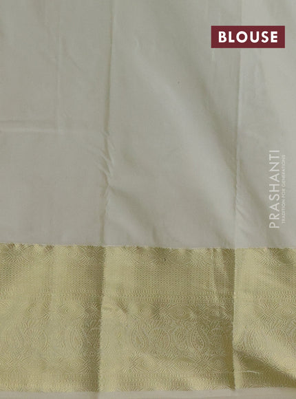Bangalori silk saree cs blue and cream with zari woven buttas and zari woven border
