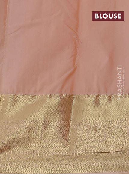 Bangalori silk saree blue and peach shade with zari woven buttas and zari woven border