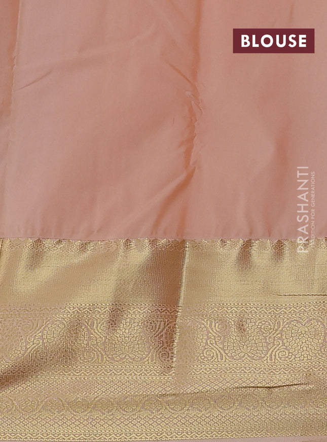 Bangalori silk saree blue and peach shade with zari woven buttas and zari woven border