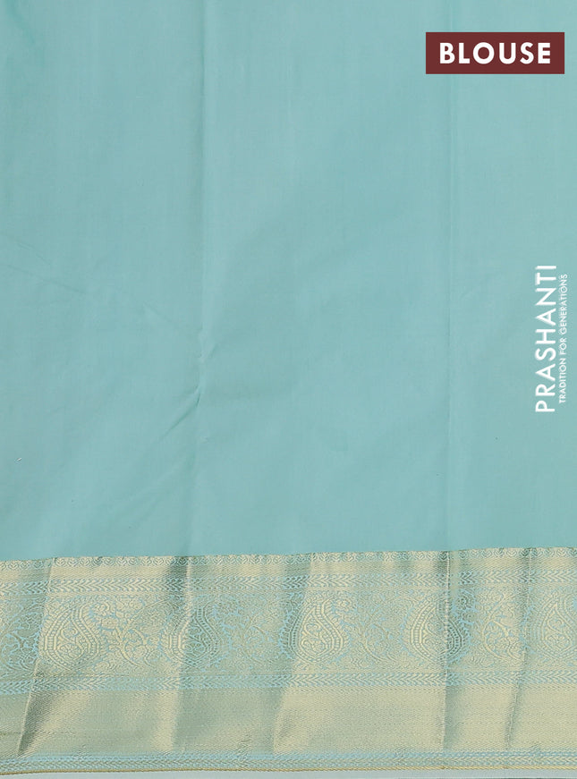 Bangalori silk saree bottle green and pastel green with zari woven buttas and zari woven border