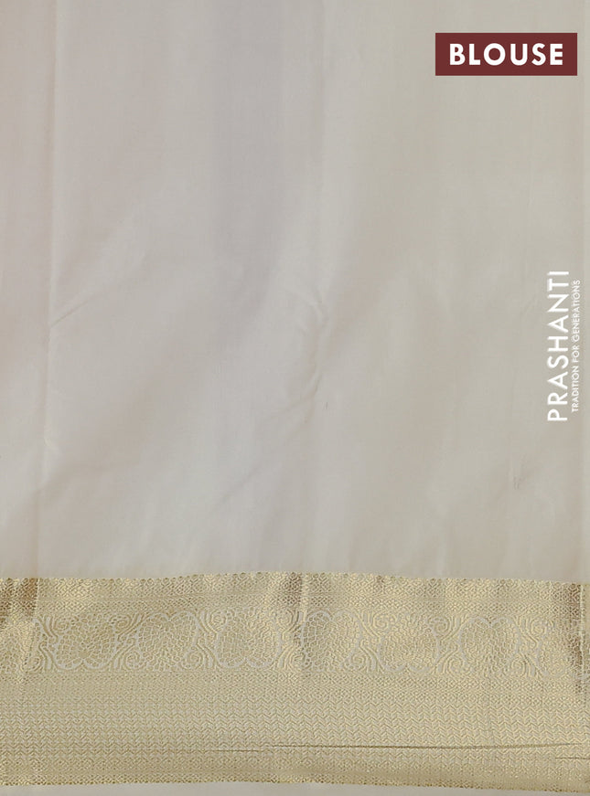 Bangalori silk saree pink and cream with zari woven buttas and zari woven border