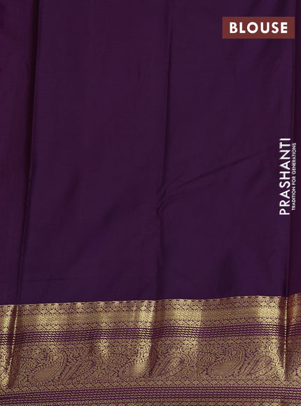 Bangalori silk saree orange and wine shade with zari woven buttas and zari woven border