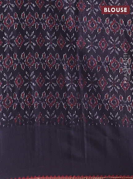 Semi tussar saree maroon and black with allover zari checked pattern and rettapet zari woven border