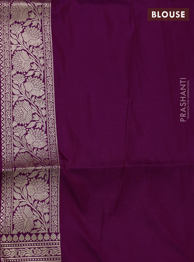 Banarasi uppada silk saree purple with allover zari woven brocade weaves and zari woven border