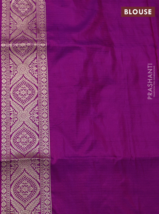 Banarasi uppada silk saree purple with allover zari woven brocade weaves and zari woven border