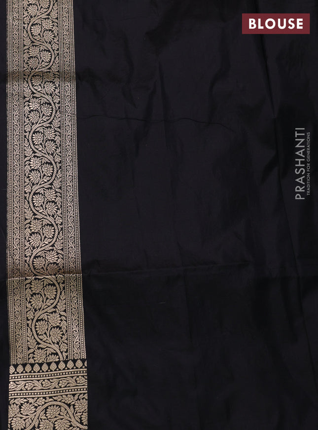 Banarasi uppada silk saree black with allover zari woven brocade weaves and zari woven border