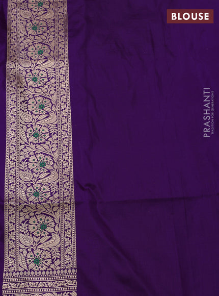 Banarasi uppada silk saree violet with allover zari woven mina weaves and zari woven border