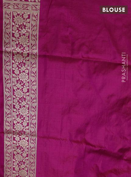 Banarasi uppada silk saree pink with allover zari woven brocade weaves and zari woven border