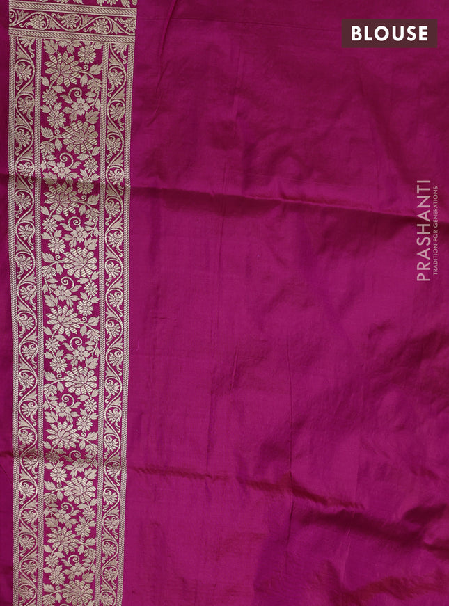 Banarasi uppada silk saree pink with allover zari woven brocade weaves and zari woven border