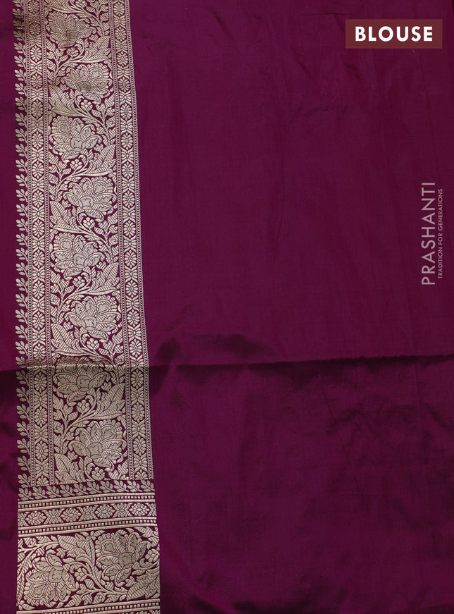 Banarasi uppada silk saree wine shade with allover zari woven brocade weaves and zari woven border