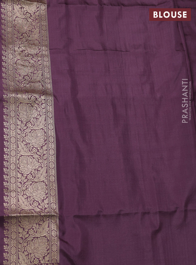 Banarasi uppada silk saree pastel lavender with allover zari woven brocade weaves and zari woven border